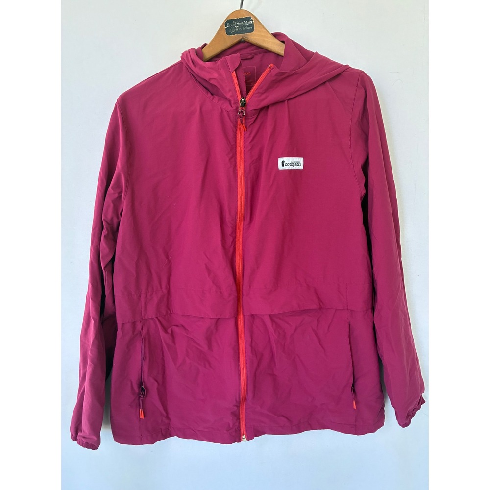 Cotopaxi Teca Full Zip Windbreaker Jacket Magenta Pink Womens XL Hooded Hiking